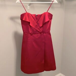 Red Short Dress-Silk